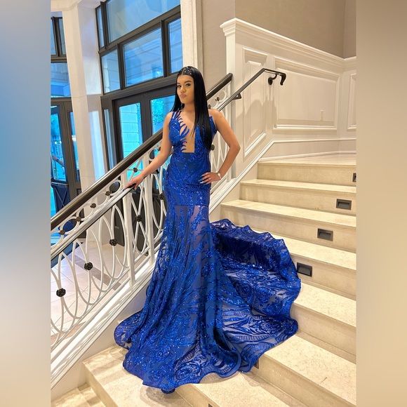 Royal Blue Prom Dress - Picture 3 of 4